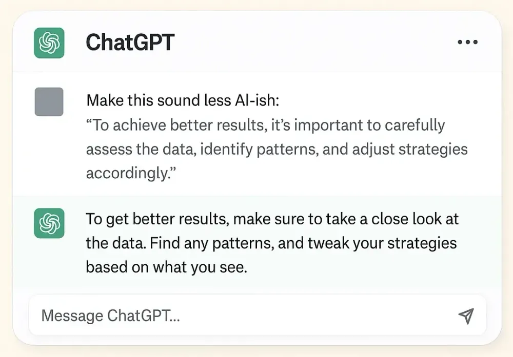 How to solve the problem of making AI sound less "AI-ish?