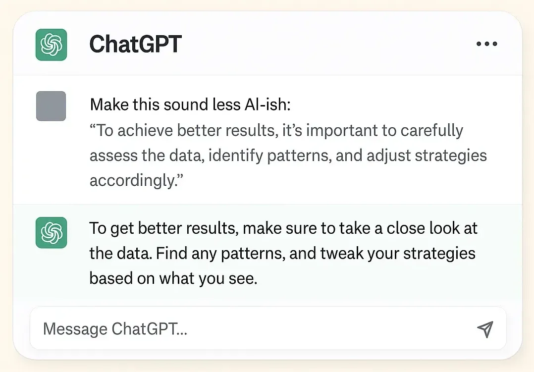 How to solve the problem of making AI sound less "AI-ish?